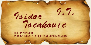 Isidor Točaković vizit kartica